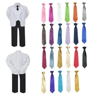Dječak Formalni negrta crno-bijelo odijelo Set saten kravate za dijete