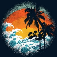 Tropski valovi dječaci mornarsko plavi grafički tee - Dizajn od strane ljudi XS