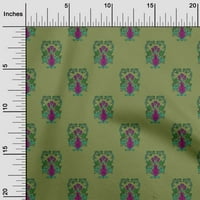Onuone poliester Lycra Light Zelena tkanina od lišća i cvjetnog bloka Šivenje zanata projekata Tkanini