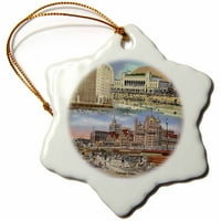 3Droze zgrada Atlantic City-a, Vintage - Snowflake Ornament