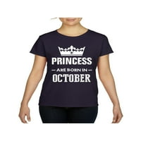 - Ženska majica kratki rukav, do žena Veličina 3XL - rođendanski poklon princeza rođeni su u oktobru