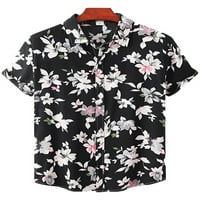 Havajske majice za muškarce kratki rukav casual cvjetne košulje Ljeto plaža Tops Party Odmor TEE gumb
