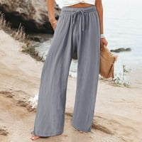 Široke pantalone za žene za žene Ženske hlače Žene pamučne ležerne hlače udobne radne hlače sa džepovima