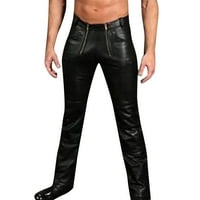 Shpwfbe Dukset za muškarce Muške hlače pantalone patentne hlače Muške kožne ležerne modne hlače Radne