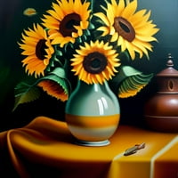 Sumphony Sunflower - suncokretov platno Zidna umjetnost - Cvjetanje suncokretovog platna Zidna umjetnost