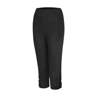 Duge pantalone za žene Ženske udobne obrezive slobodno vrijeme Dukseri Yoga Hlače Black XXL