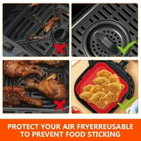 Air Fryer silikonski lonac s ručkama za višekratnu zaštitnu ploča za ponovno punjenje zraka za toplotu