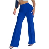 Puntoco modne žene ugodne hlače za slobodno vrijeme u boji visoke struk plave 6