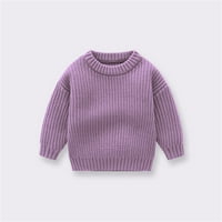 B91XZ dječaci Duks pulover čvrsti pleteni džemper Zimska odjeća za djevojke za bebe odjeću