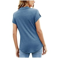 Lilgiuy majice za vježbanje za žene Ljetni modni gradijent Ispis Redovna bluza Soft Usposobni kratkih