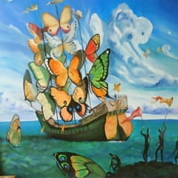 Salvador Dali Brod sa leptir jedrima - platno ili štamparska zidna umjetnost