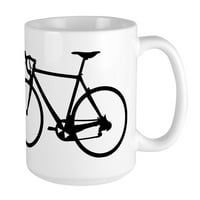Cafepress - Racer Bicikl Crna velika krigla - OZ keramička velika krigla