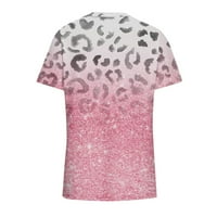 Ženske modne majice uzorak Ispis šarenih ženskih vrhova Pink XXL