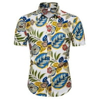 Uorcsa Svestrana cvjetna ovratnik od tiskane plaže Omladina Vintage Havajska mekana modna muška majica
