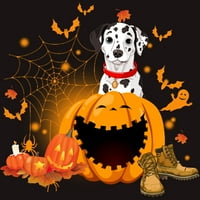 Dalmatinski pas Halloween kostim muški crni grafički tee - dizajn od strane ljudi m
