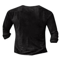 Muška majica Bluza s dugim rukavima Čvrsta boja Majica Muški casual vrhovi Odmor Basic Tee Black L