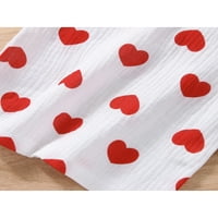 Canrulo Valentines Dani ljetne dječje djevojke odjeća za srce tiskane kratkih rukava s kratkim kratkim