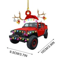 Banghong Personalizirani božićni ukras, Božićni dekor Porodični željezni kamioni, bageri, privjesak
