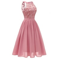 Ležerna haljina za žene Vintage Princess cvjetna čipka dekolte za zabavu Aline Swing haljina s