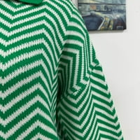 Koaiezne ženske modne prugaste pletene rublje Ženske dugih rukava koje odgovaraju džemperima rever