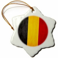 3Droza Belgija zastava višebojna porculana za odmor odmorni ukrasni akcent snježni ornament, 3