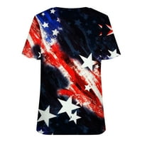 Yyeselk američka majica zastava žene 4. jula Patriotski bluzes zvijezda Stripes USA Tees casual seksi