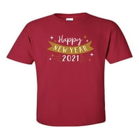 Sretna nova godina svečana unise odraslih majica kratkih rukava-kardinal crveni-xxxl