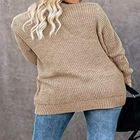Ženski dugi rukav otvoren prednji cvrkut crijevni pulover pulover