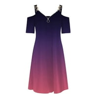 Ljetne haljine za žene modni gradijentni patentni zatvarač - izrez seksi remen kratka haljina hladna