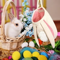 Uskršne uši košarica za skladištenje uha Uskrsnog poklona Viseća torbica Tkanina Art Open Bag Rabbit Usched Bunny Baskets Rabbit Ears Design Uskršnji ukras za zabavu Spring Proljeće