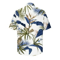 Amidoa muške dnevne majice Estetski havajski ispis Top majica dugmeta kratkih rukava sa džepovima sa izložbama na plaži