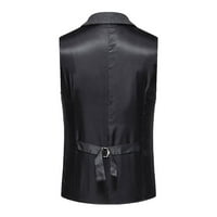 Steady muns crno odijelo Muška retro rever s jednim grudima od prsluka od mirringbone ni V-izrez prsluk