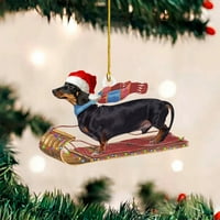 Suncoda Christmas Decorations ukrasi božićne ukrase prozora ukrasi sa malim psima sićušnim santa claus