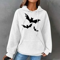 Yubatuo ženska modna ležerna Halloween tiskani pulover s kapuljačom dugih rukava Pleveni džemper Top