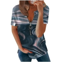 Košulje za žene Ljetni maslačak Print plus veličine vrhova kratkih rukava Crewneck Spring Bluzes Loose Basic Chmora