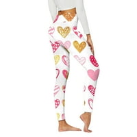 Ženske hlače Yoga Valentine Day Ispis Ležerne prilike udobne kućne modne pantalone