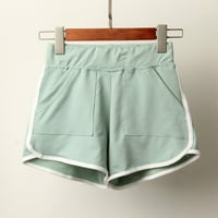 Tking modni ženski ljetni vježbati kratke hlače casual elastični struk trčanje vruće hlače sa džepovima