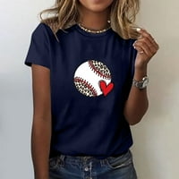 Baseball mama Leopard košulja za žene Jednostavni grafički tisak The Casual Ljetna majica kratkih rukava