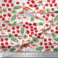 Listovi tkanine Soimoi Rayon, cvjetni i flamingo ptice od tiskanog tkanine širom