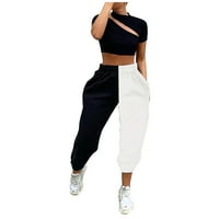 Ženske modne casual visoke žice casual pantalone hip hop hlače Duksevi