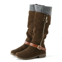 Ženske bedre velike čizme Mid Boots Dame Zimske casual cipele Furball ukrašene čizme