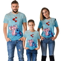Lilo i Stitch muške majice kratkih rukava Comfort okrugli vrat TOP Christma Poklon za dječake i djevojkeValentinovo