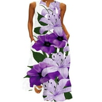 Grianlook dame maxi haljine džep duga haljina v izrez labav ljetni plažni suncobran cvjetni print ženske seksi 3D tiskane boemske dvije paune l