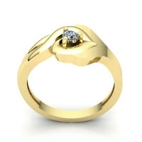 Originalna 0,15CT okrugla reza Dijamantne dame Bridal Solitaire Godišnji angažman prsten od 18k ruža,