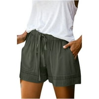 Ljetne modne kratke hlače za žene plus veličine Comfy CompunString Ležerne prilike Elastični džep za struk Loose hlače