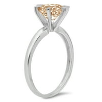 3CT okrugli rez braon šampanjac simulirani dijamant 14k bijelo zlato graviranje godišnjice Angažovanje