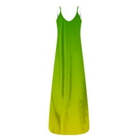 Ženska haljina Ljetna casual moda nisko vrat bez rukava od ispisane ležerne ljetne V izrez bez rukava