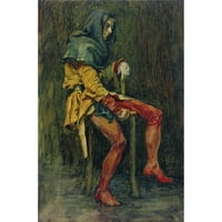 John William Waterhouse crna modernog uokvirenog muzeja Art Print pod nazivom - Touchstone, The Jester