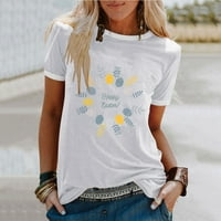 Floral Uskršnje majice 3D Print Majice kratkih rukava Crewneck bluza Ljetne ponude Žene Uskršnje vrhove