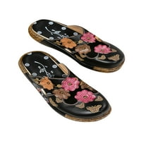 Lacyhop dame Ljeto lagane cvjetne papuče Žene unutarnje i vanjske udobne platforme slajdova ugodne klinove sandale